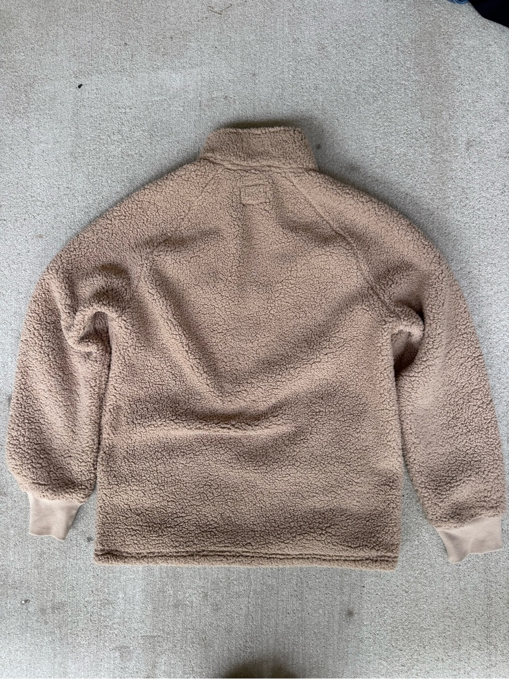 Goodfellow & Co Men's Taupe Zip-Up Sherpa Pullover - Picture 3 of 7